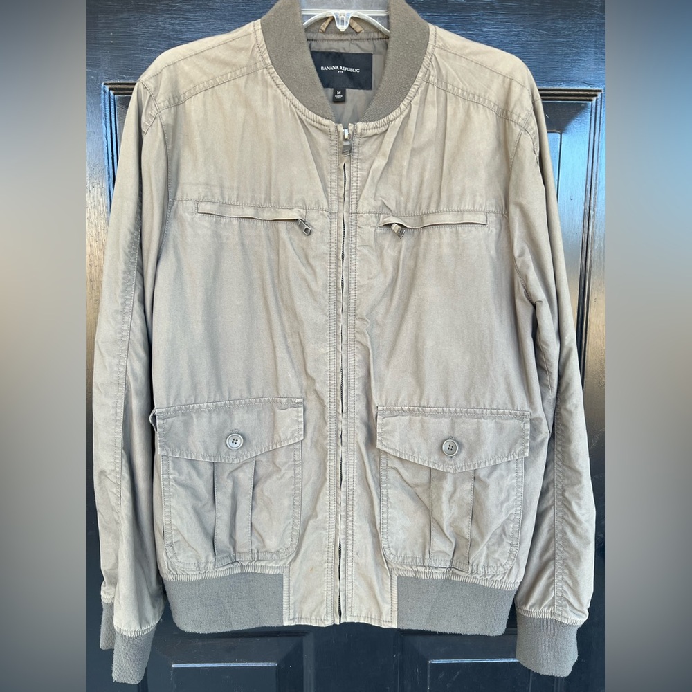 Banana Republic olive green/brown Bomber Jacket